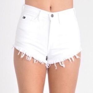 KANCAN High Rise White Denim Shorts